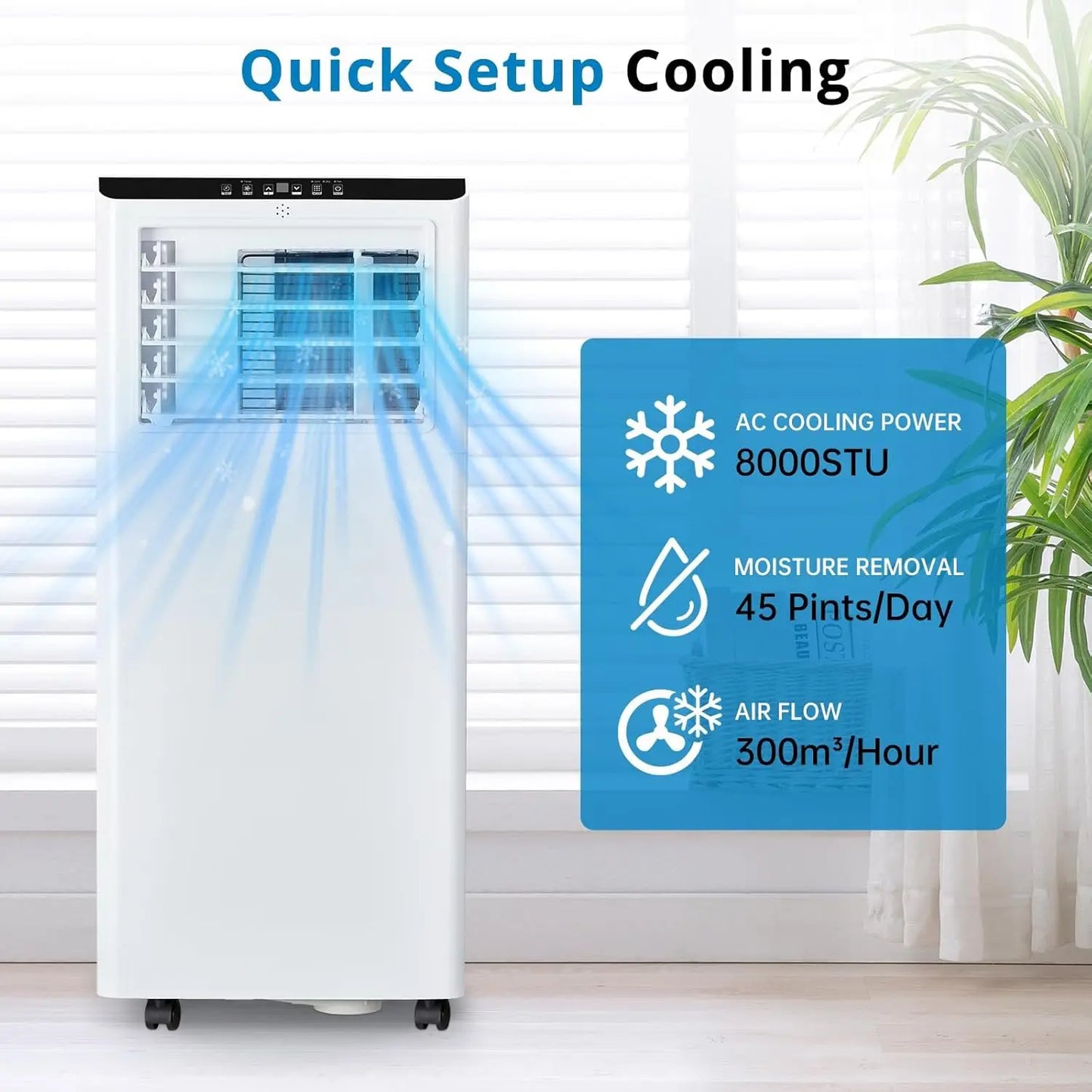 Efficient Portable Air Conditioner with Remote Control and Timer