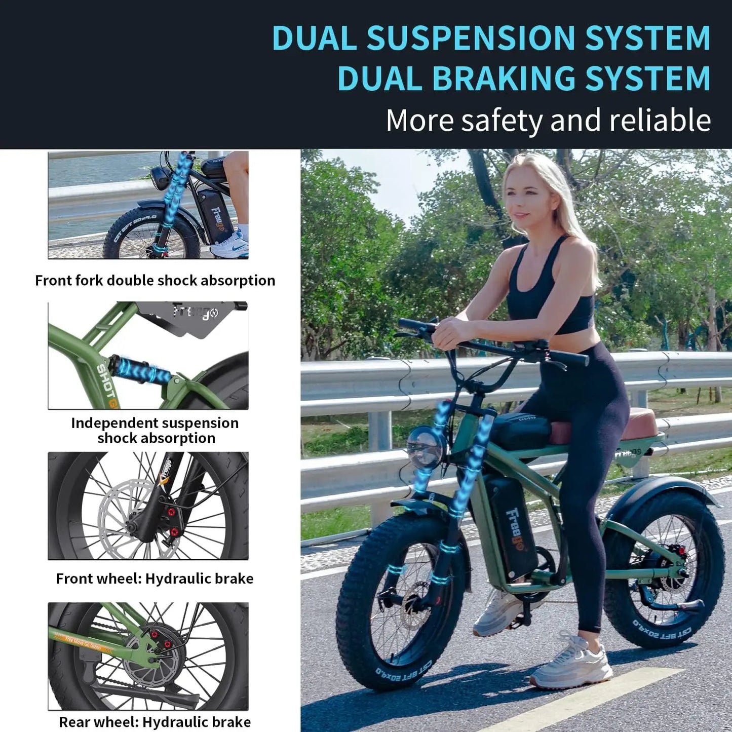 Freego F3 Retro Electric Bike Dual Motor 1000W 48V Battery