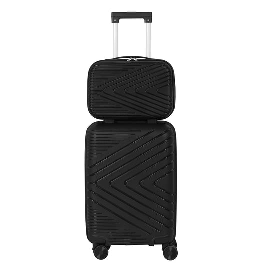 Captaintony 2 Piece Luggage Set with Locking Suitcases
