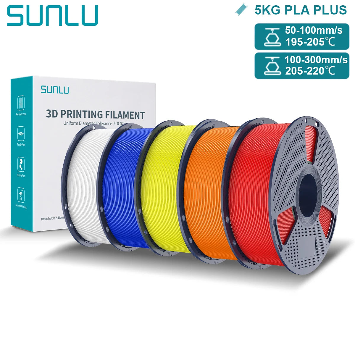 SUNLU PLA Plus 3D Filament for FDM Printing Excellence