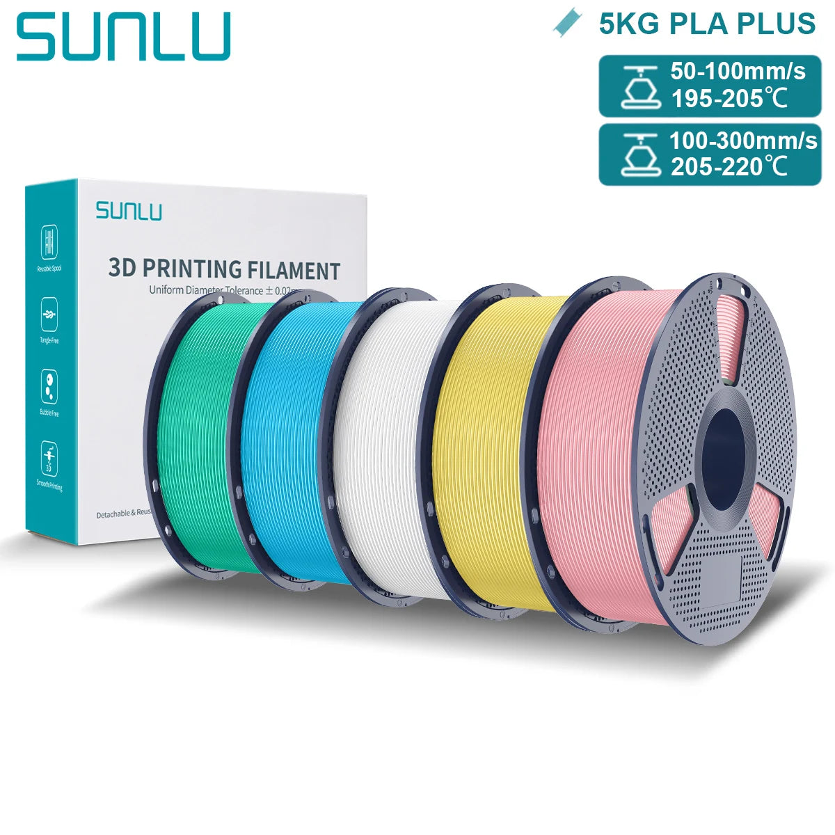 SUNLU PLA Plus 3D Filament for FDM Printing Excellence