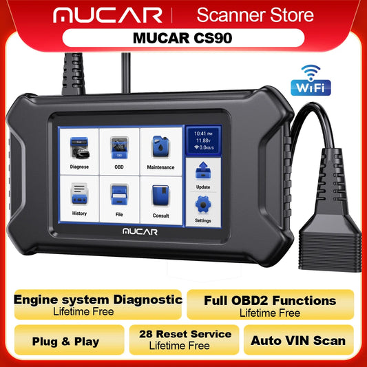 MUCAR CS90 OBD2 Diagnostic Tool with Lifetime Updates and Services