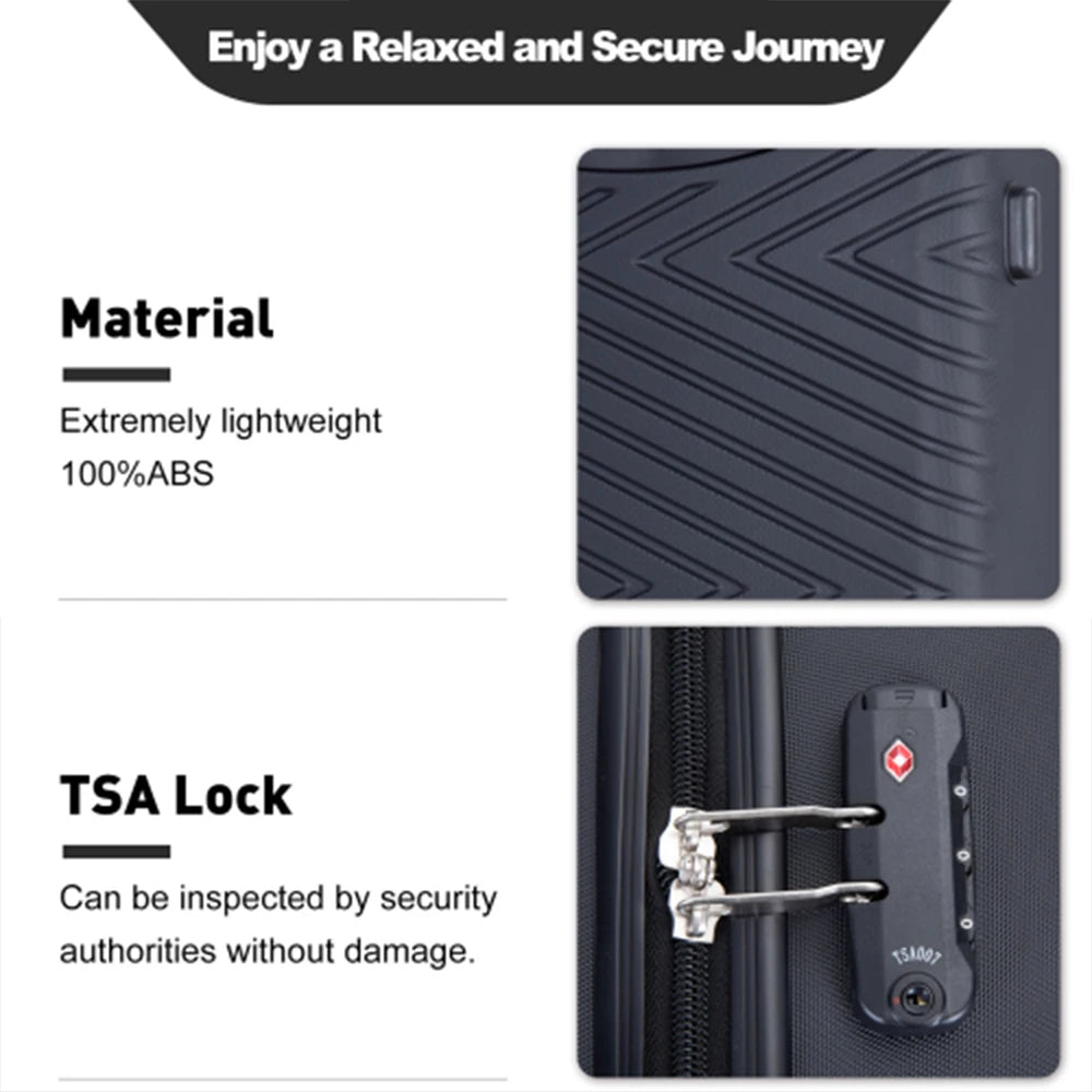 Travelhouse 4-Piece ABS Spinner Luggage Set TSA Lock