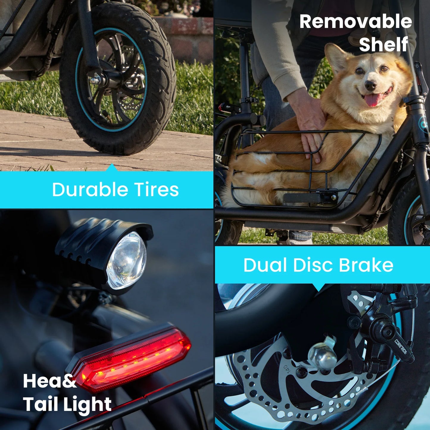 Gyroor Electric Scooter With Pet Basket Foldable For Adults