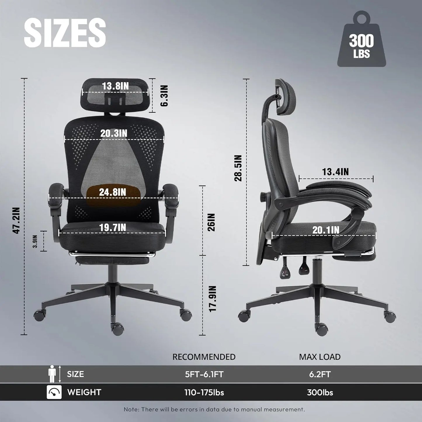 Dowinx Ergonomic Mesh Office Chair with Adjustable Lumbar Support