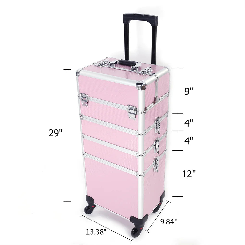 Guangdong Makeup Trolley Case 4 In 1 With Wheels Lock