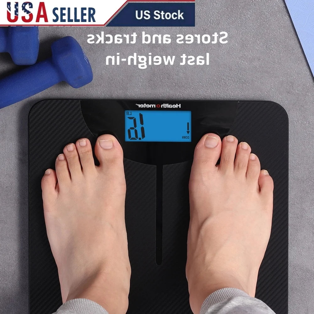 Digital Carbon Fiber Bathroom Scale with BMI Tracking Technology