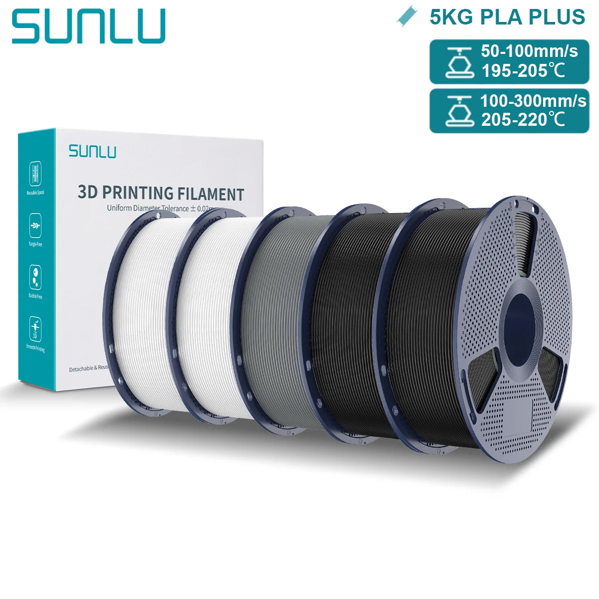 SUNLU PLA Plus 3D Filament for FDM Printing Excellence