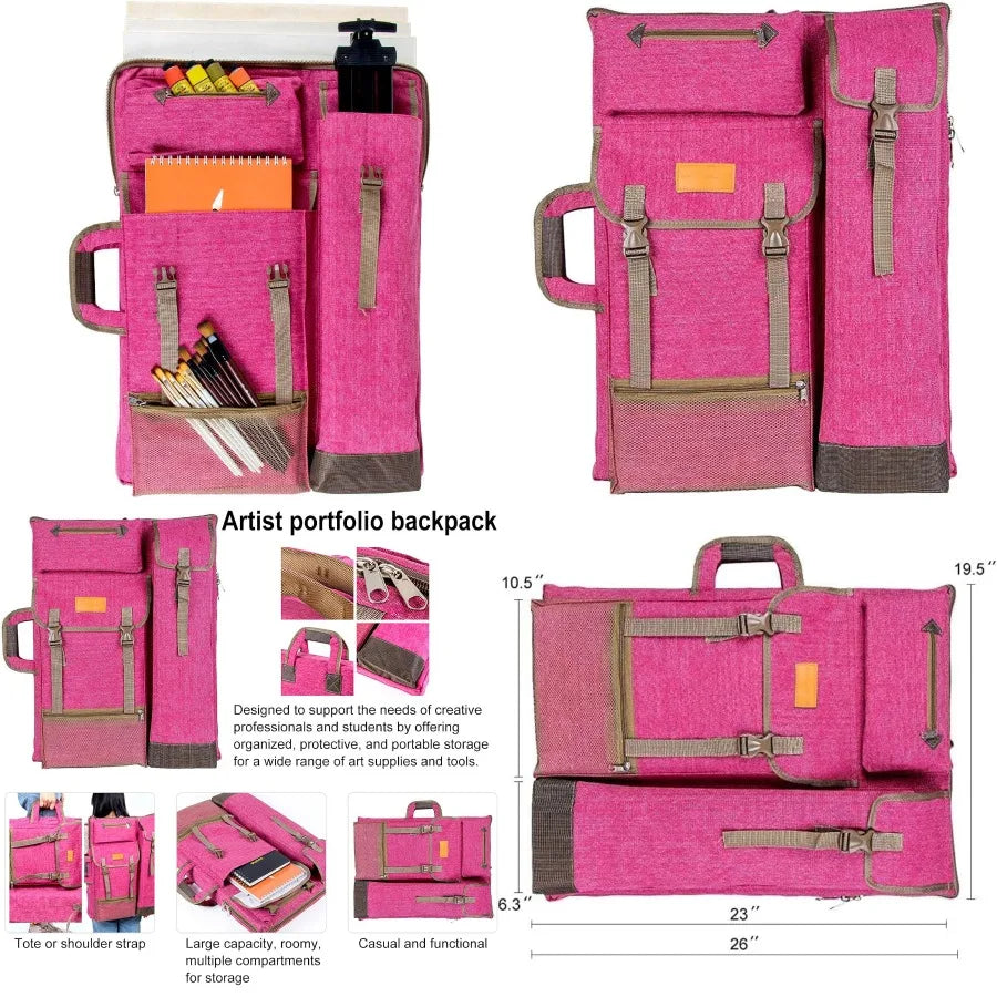 High-Concerned Chemical Canvas Art Portfolio Case Backpack For Artists Durable