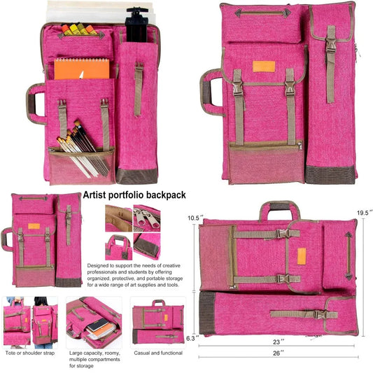 High-Concerned Chemical Canvas Art Portfolio Case Backpack For Artists Durable
