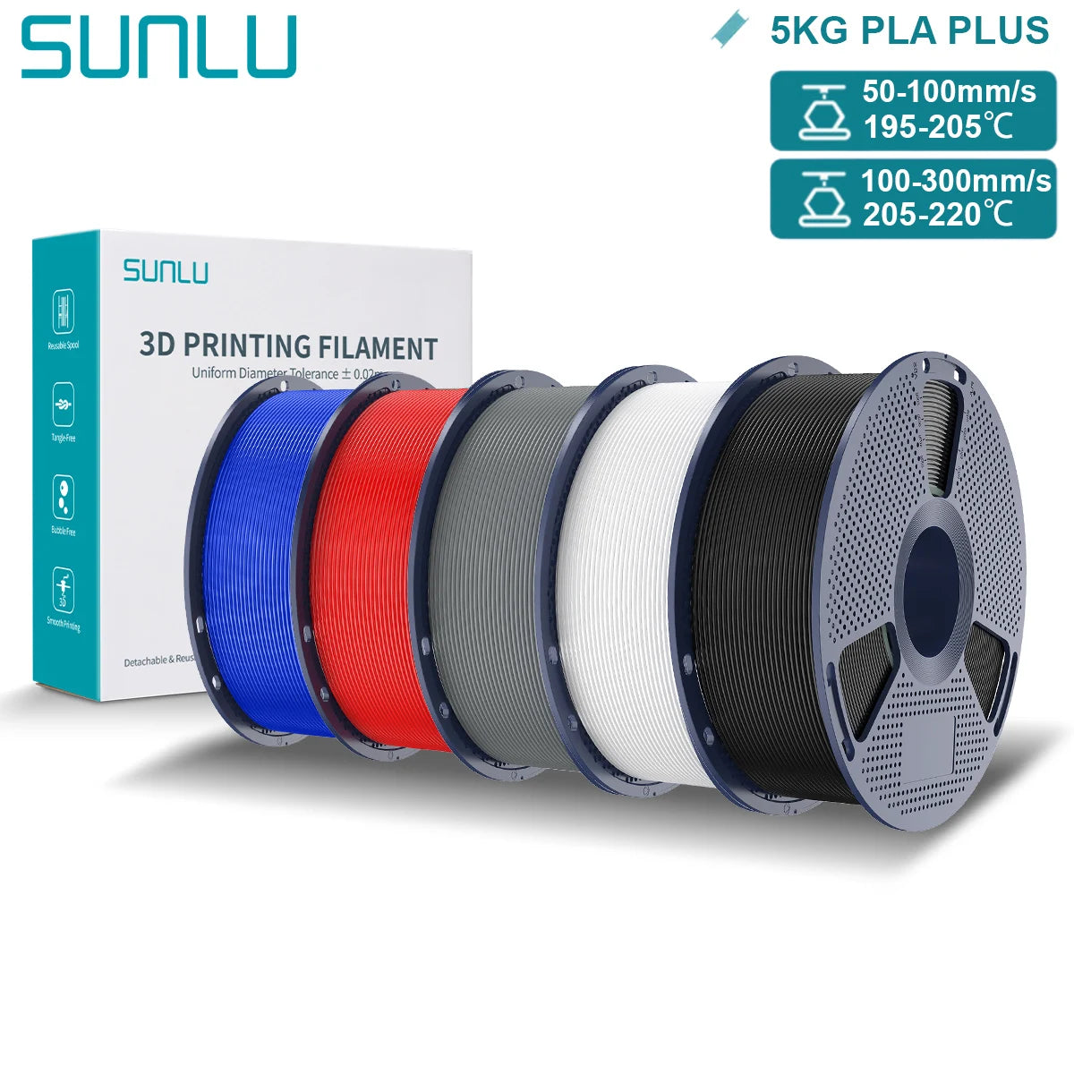 SUNLU PLA Plus 3D Filament for FDM Printing Excellence