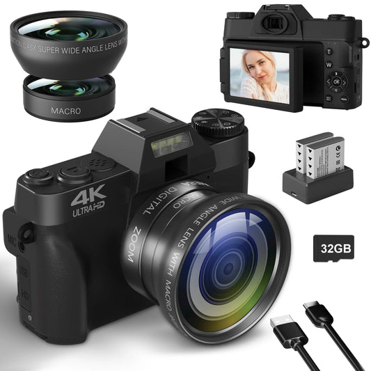 Compact 4K Digital Camera for Vlogging and Photography