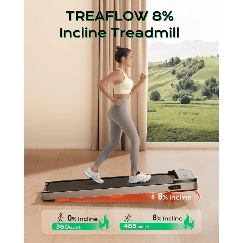 Portable Incline Walking Pad for Home Office Fitness Training