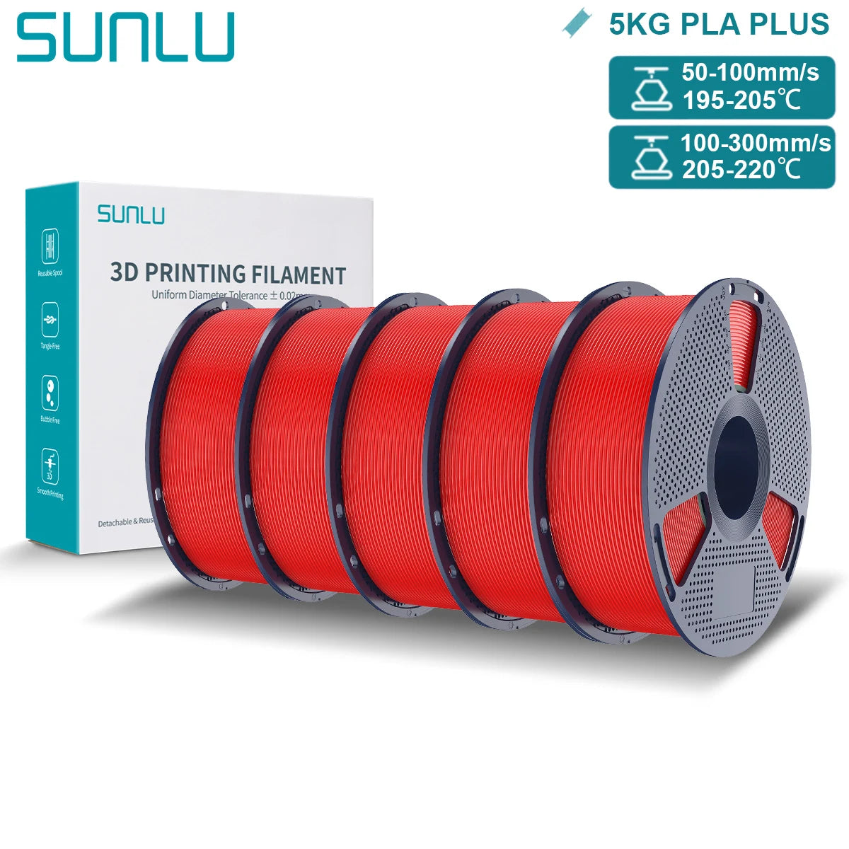 SUNLU PLA Plus 3D Filament for FDM Printing Excellence
