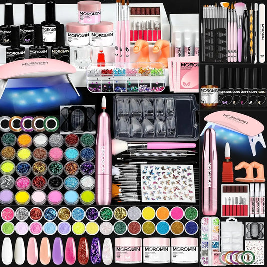 Morovan Nail Set For Beginners With Diamond Powder Nail Art