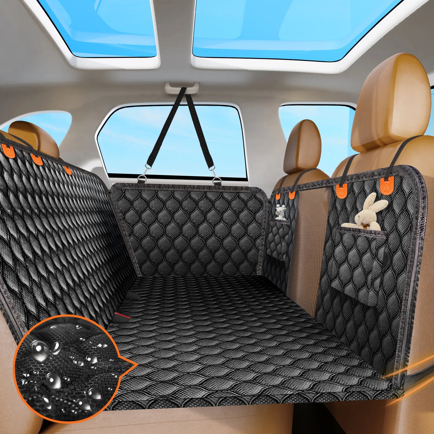 Back Seat Dog Cover Non Slip Waterproof 400Lbs