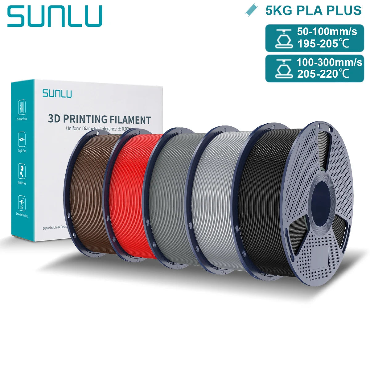 SUNLU PLA Plus 3D Filament for FDM Printing Excellence