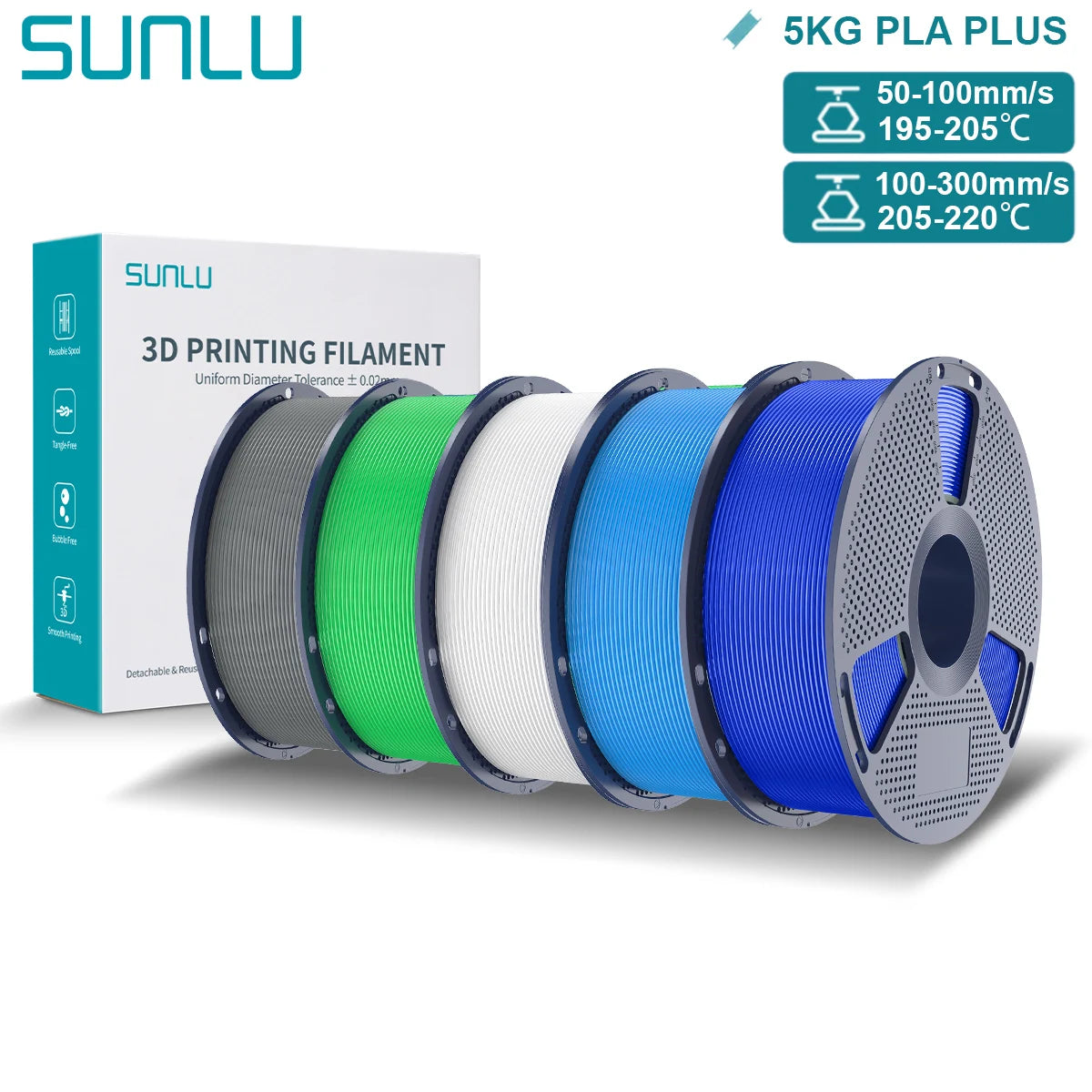SUNLU PLA Plus 3D Filament for FDM Printing Excellence