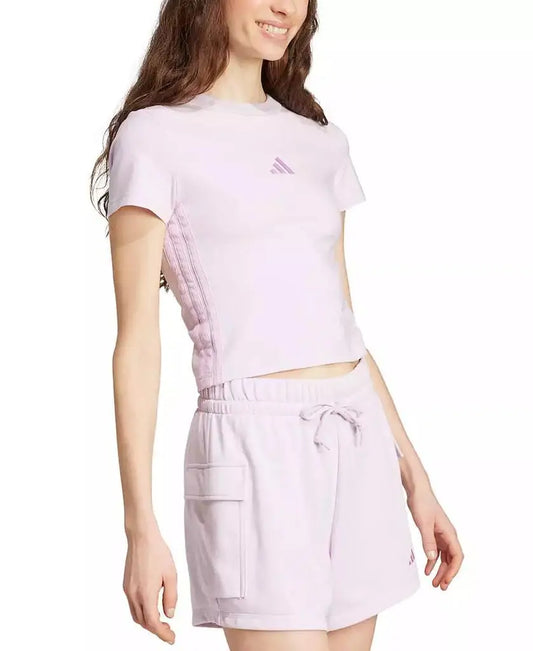 Adidas Women's Slim Fit 3 Stripes Baby T-Shirt