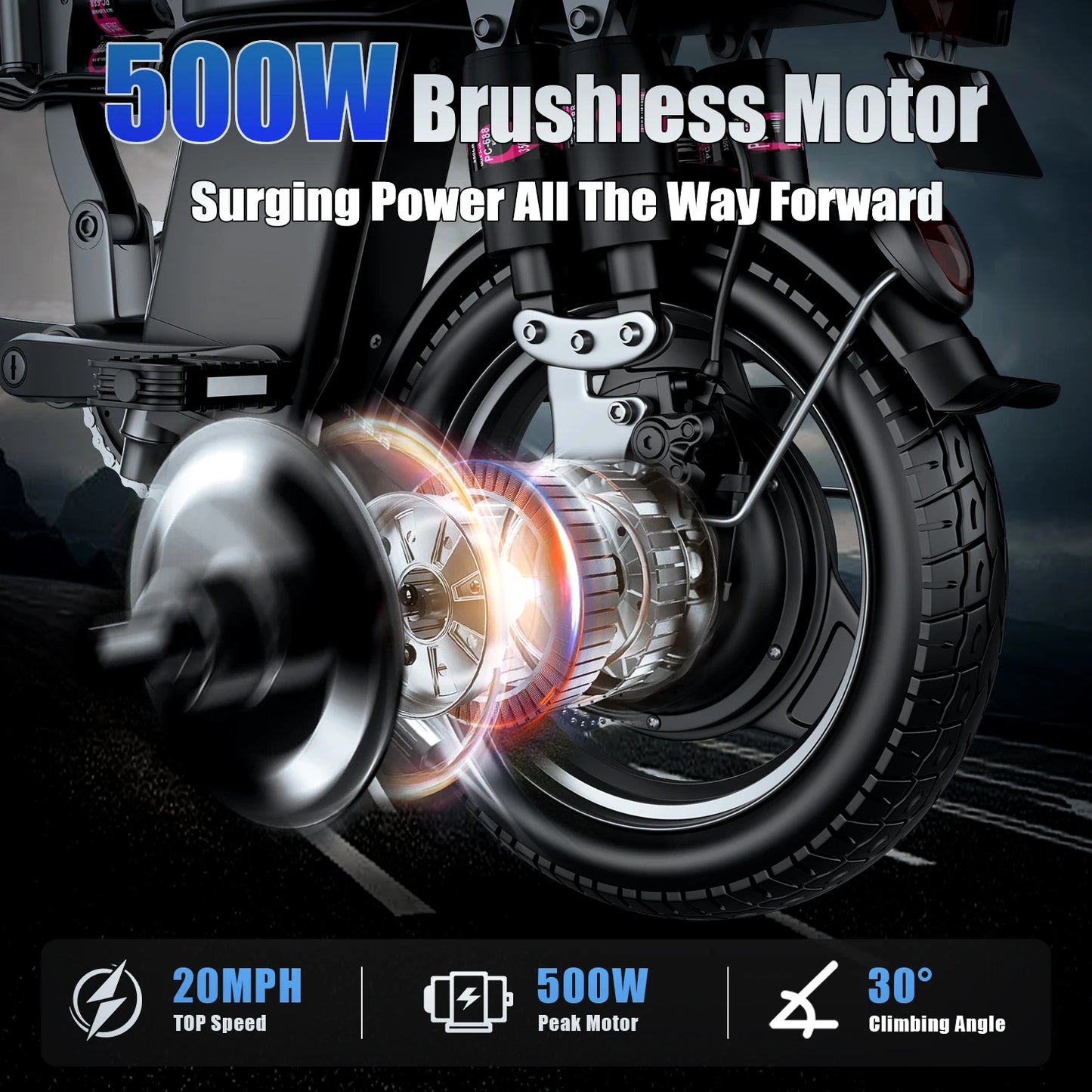 Electric Bike For Adults 500W 48V Brushless Ebike Commuter