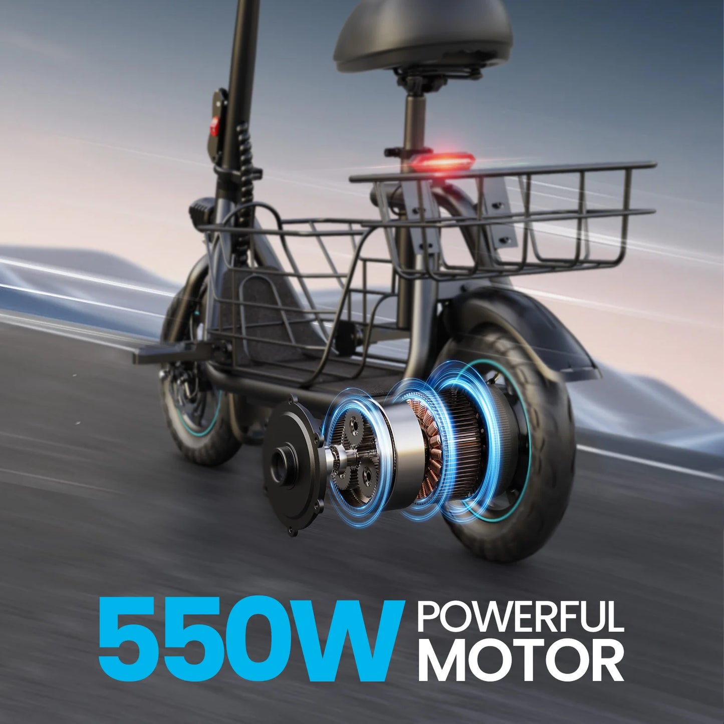 Gyroor Electric Scooter With Pet Basket Foldable For Adults