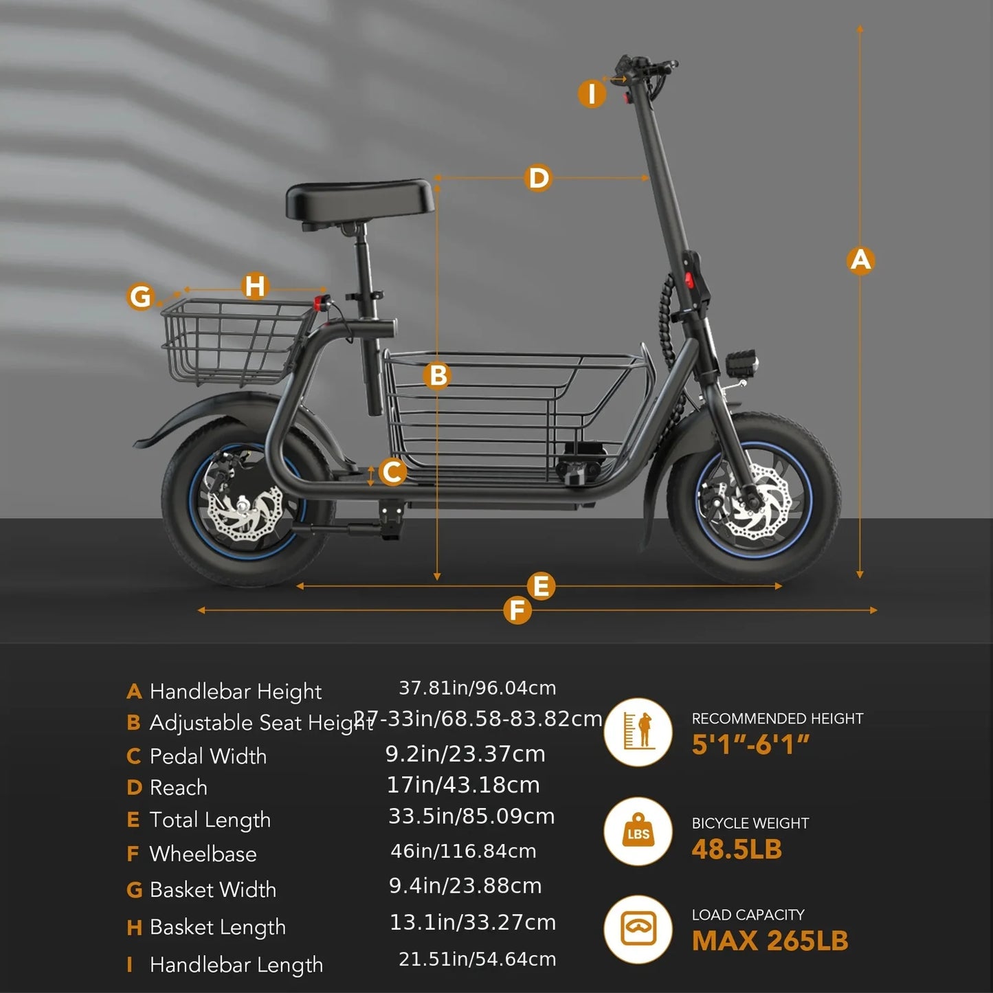 Gyroor Electric Scooter With Pet Basket Foldable For Adults