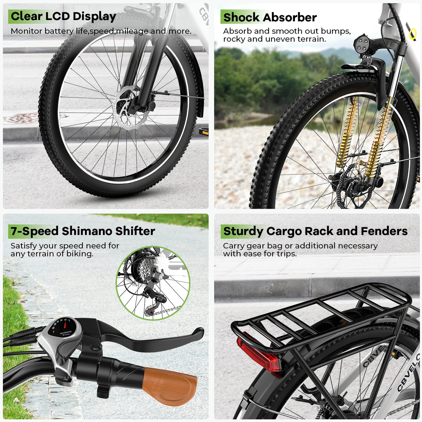 CYBERVELO 1000 Peak E Bike For Adults Removable Battery
