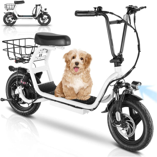Caroma 750W Electric Scooter With Seat Fat Tire Battery