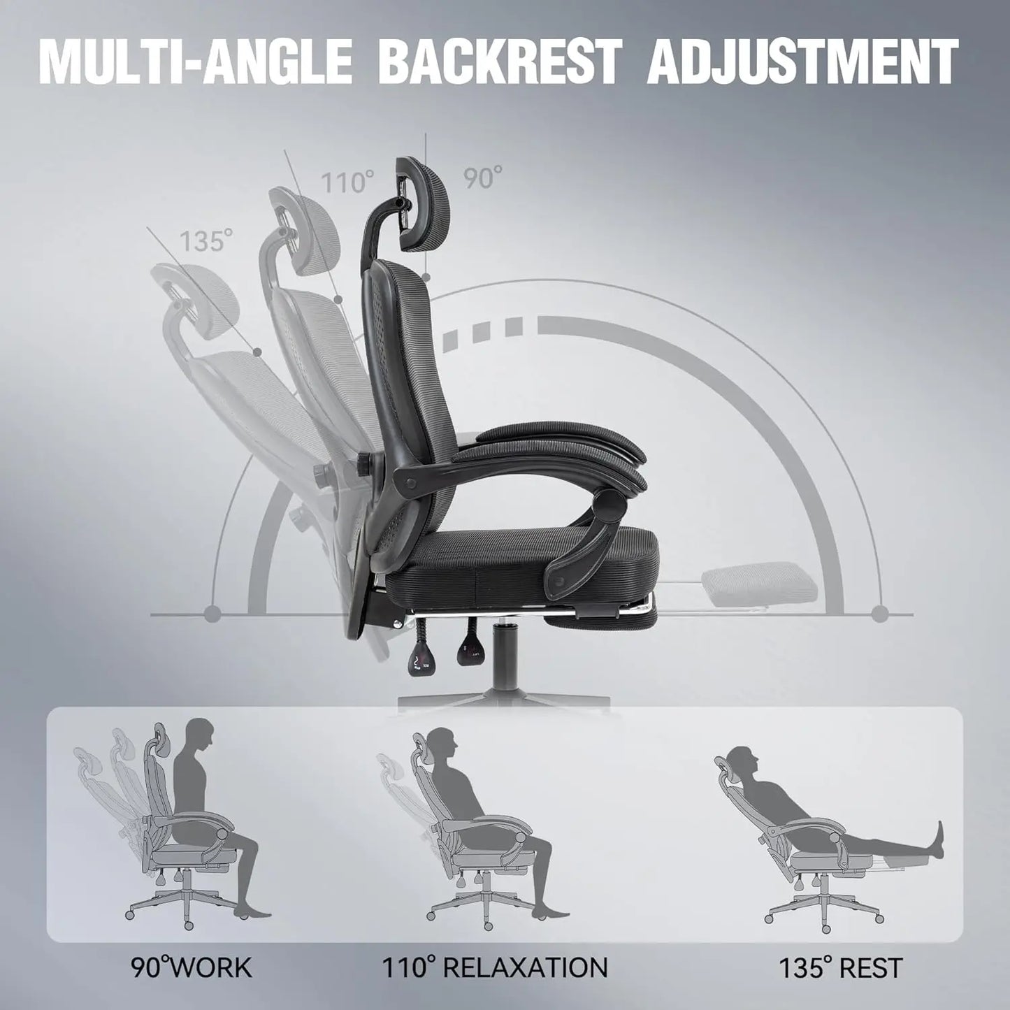 Dowinx Ergonomic Mesh Office Chair with Adjustable Lumbar Support