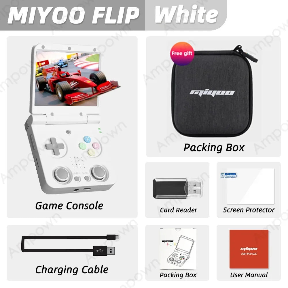 MIYOO Flip V2 Handheld Game Console With Free Storage Bag