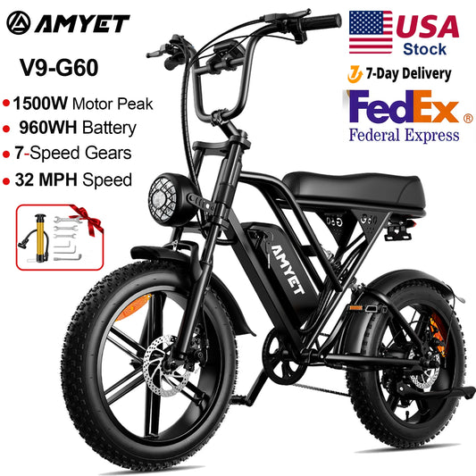 AMYET V9 G60 1000W Electric Mountain Bike 48V 20Ah