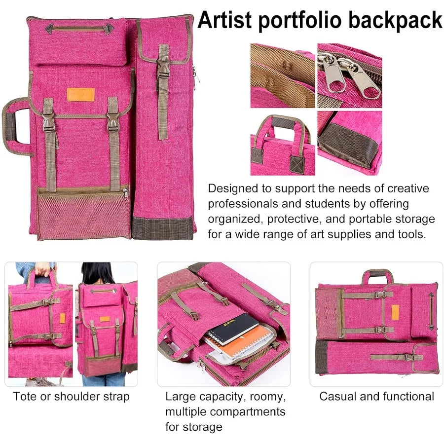 High-Concerned Chemical Canvas Art Portfolio Case Backpack For Artists Durable