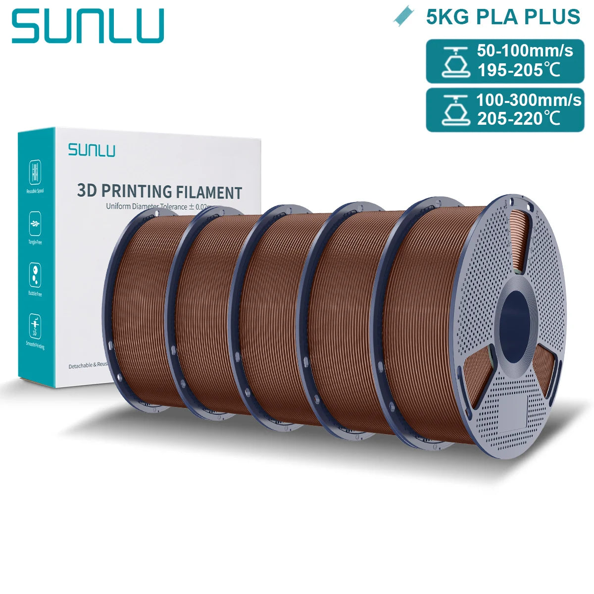 SUNLU PLA Plus 3D Filament for FDM Printing Excellence