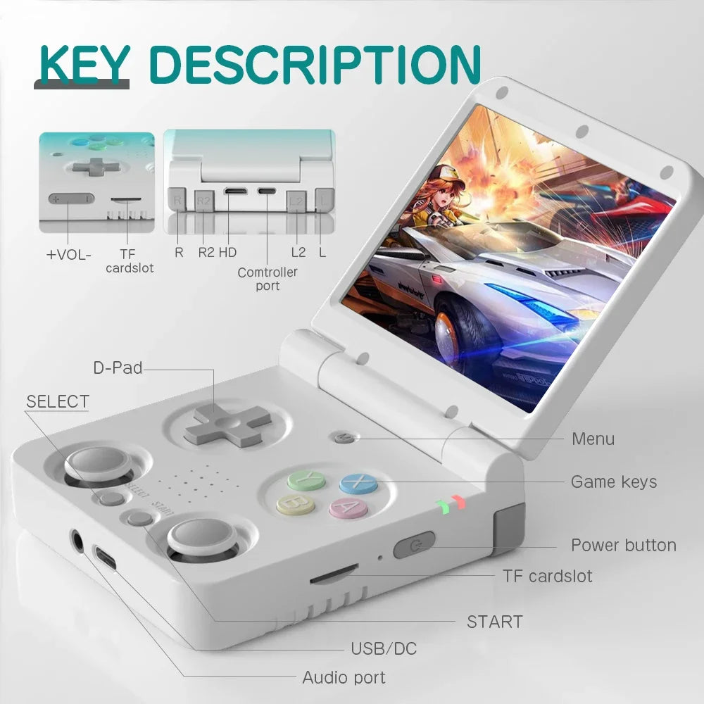 MIYOO Flip V2 Handheld Game Console With Free Storage Bag
