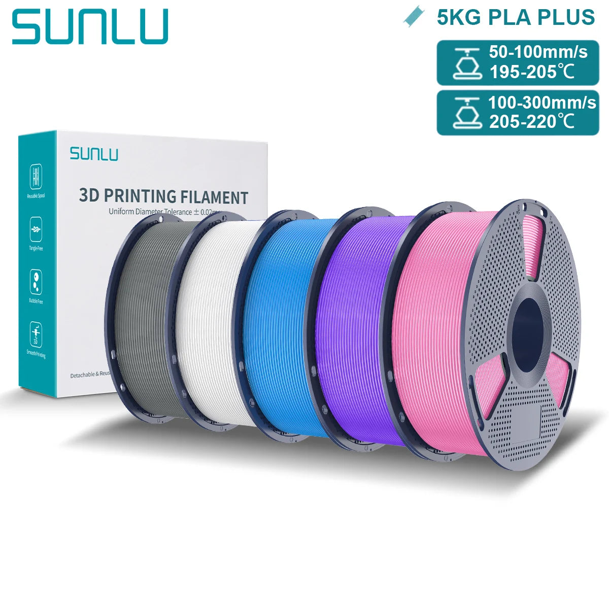 SUNLU PLA Plus 3D Filament for FDM Printing Excellence
