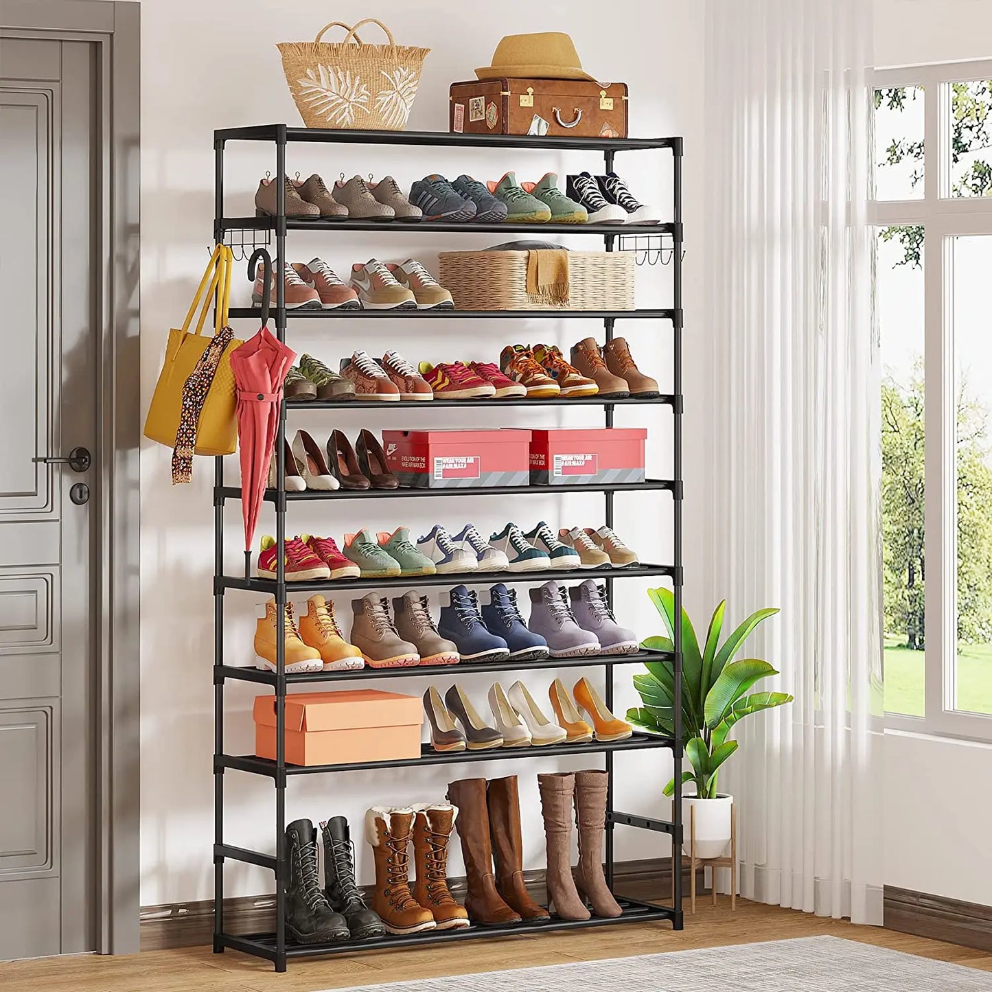Versatile Multi-Layer Storage Rack for Shoes and Books