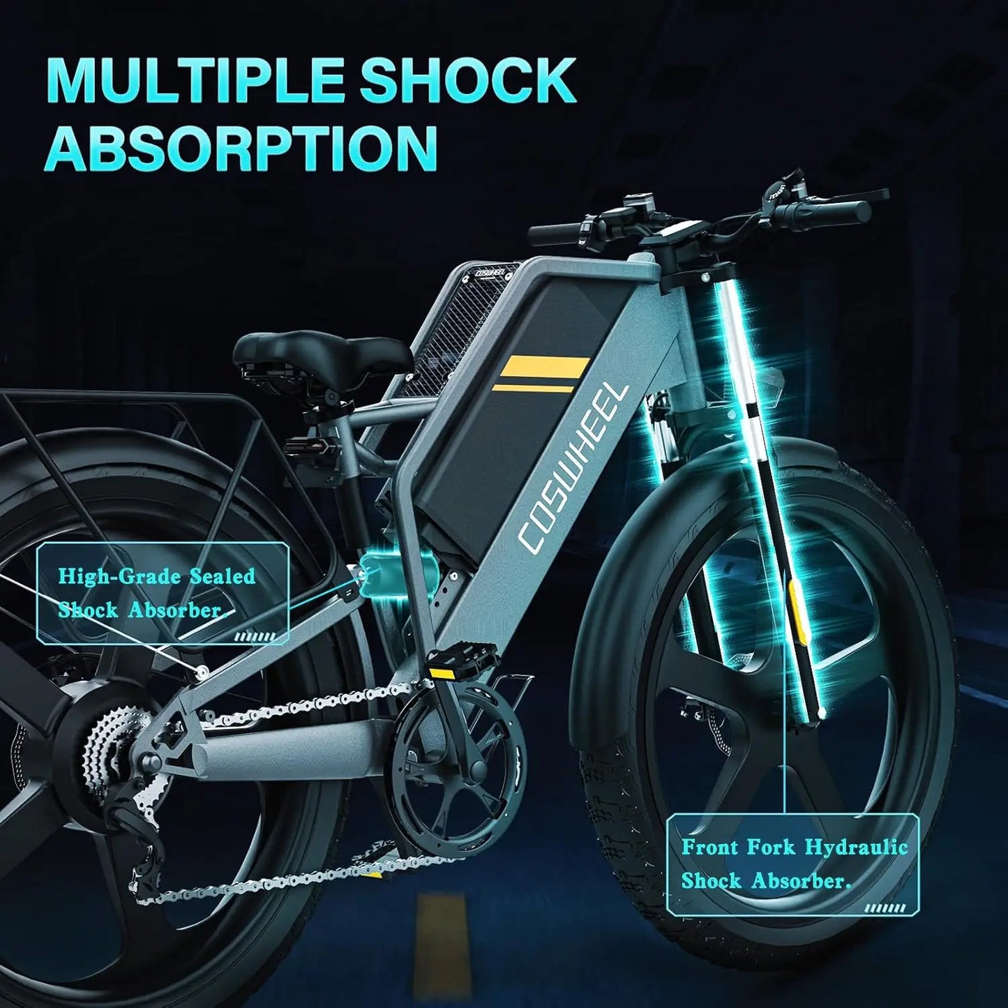 COSWHEEL Electric Bicycle 1500W 48V 25Ah Battery Off Road