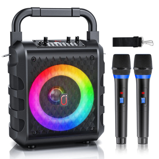 FanFun Wireless Karaoke Speaker Bluetooth Mic LED Light