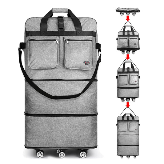 Foldable Travel Duffel Bag with Wheels and Waterproof Design