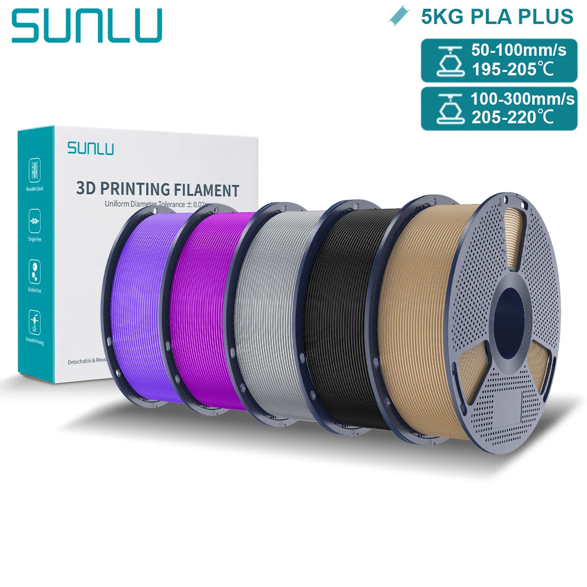 SUNLU PLA Plus 3D Filament for FDM Printing Excellence
