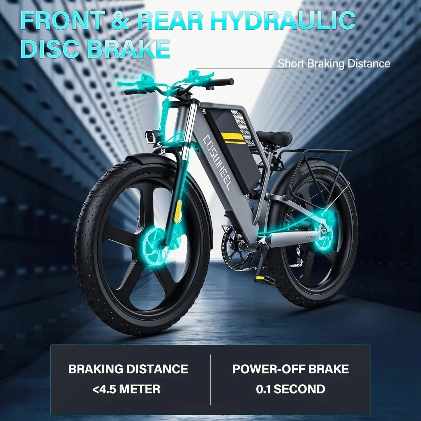 COSWHEEL Electric Bicycle 1500W 48V 25Ah Battery Off Road