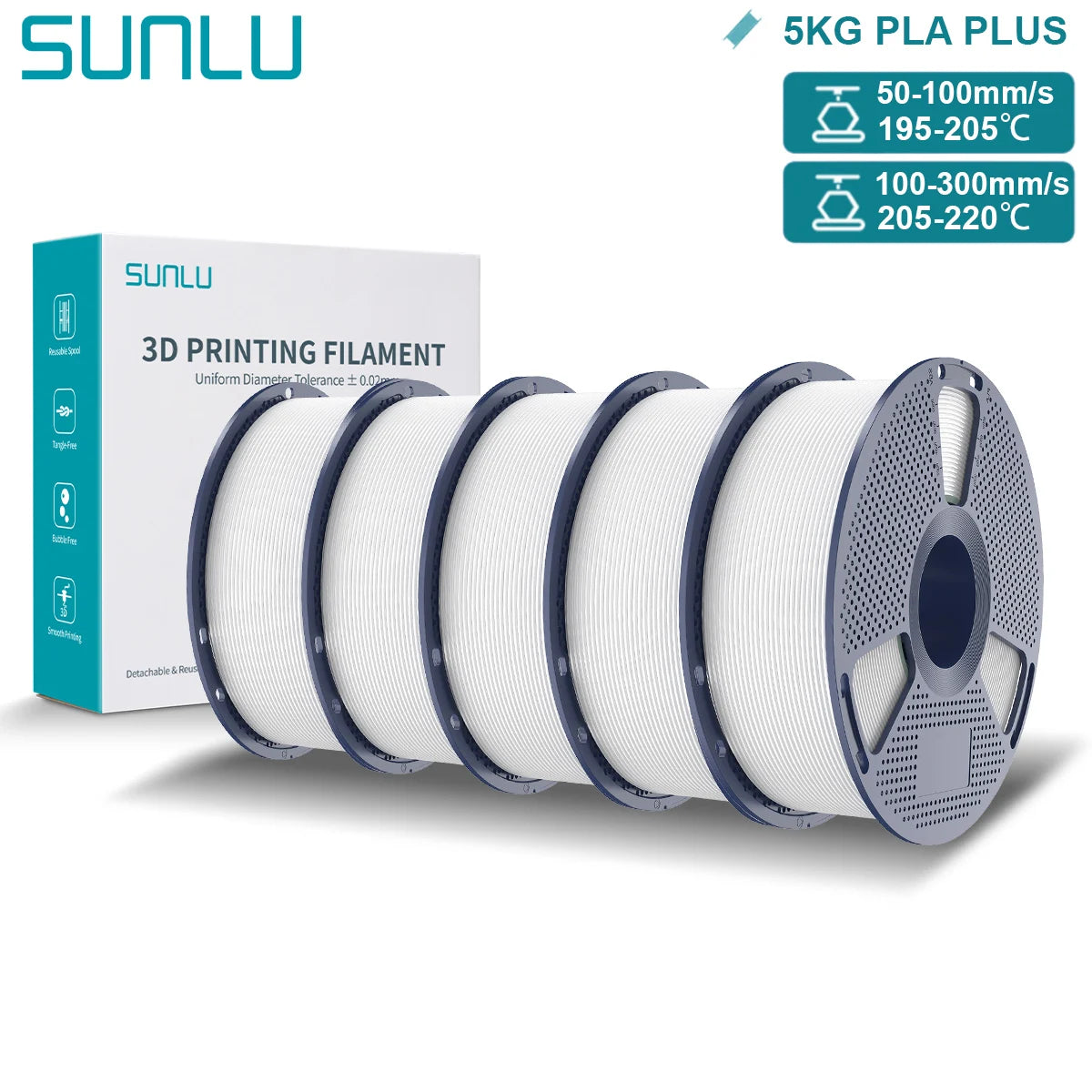 SUNLU PLA Plus 3D Filament for FDM Printing Excellence