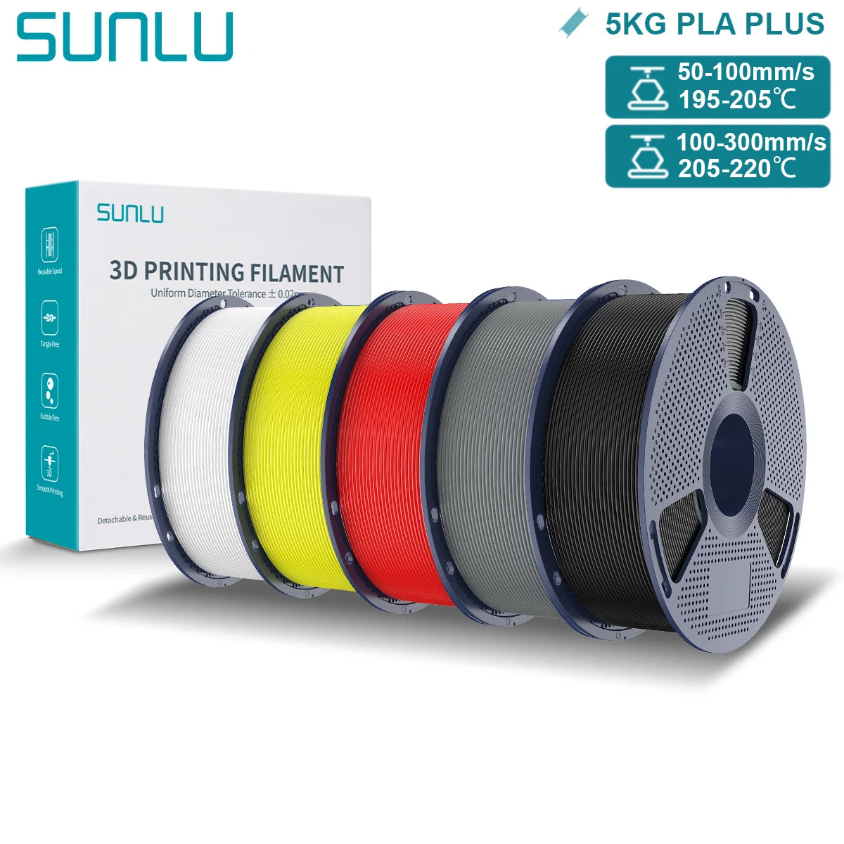 SUNLU PLA Plus 3D Filament for FDM Printing Excellence