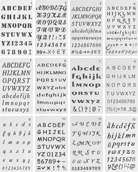 Reusable Journal Stencils Set for Creative Lettering and Design