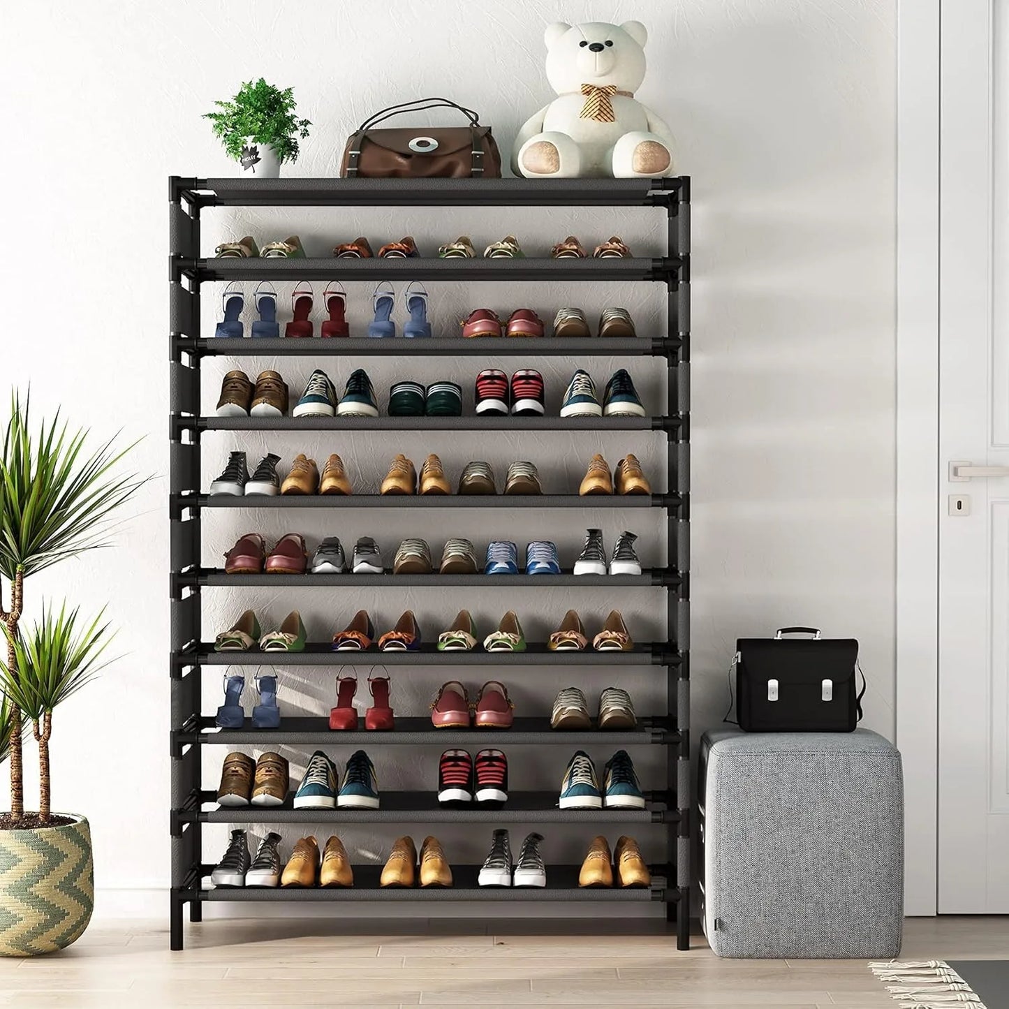 Versatile Multi-Layer Storage Rack for Shoes and Books