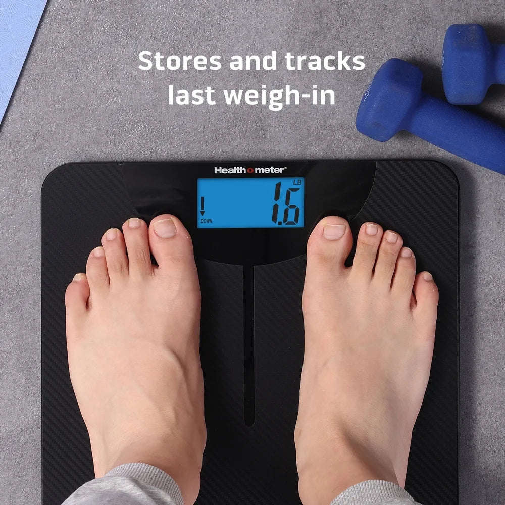 Digital Carbon Fiber Bathroom Scale with BMI Tracking Technology
