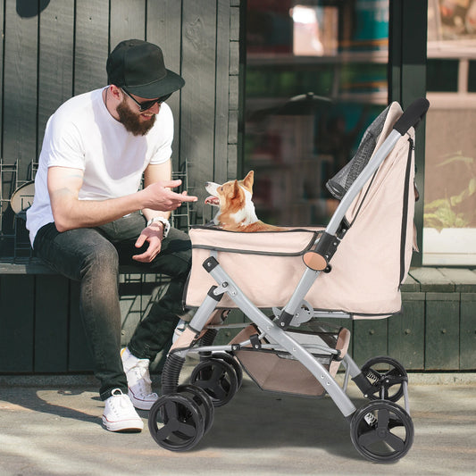 Wedyvko Foldable Cat Dog Stroller Detachable Carrier