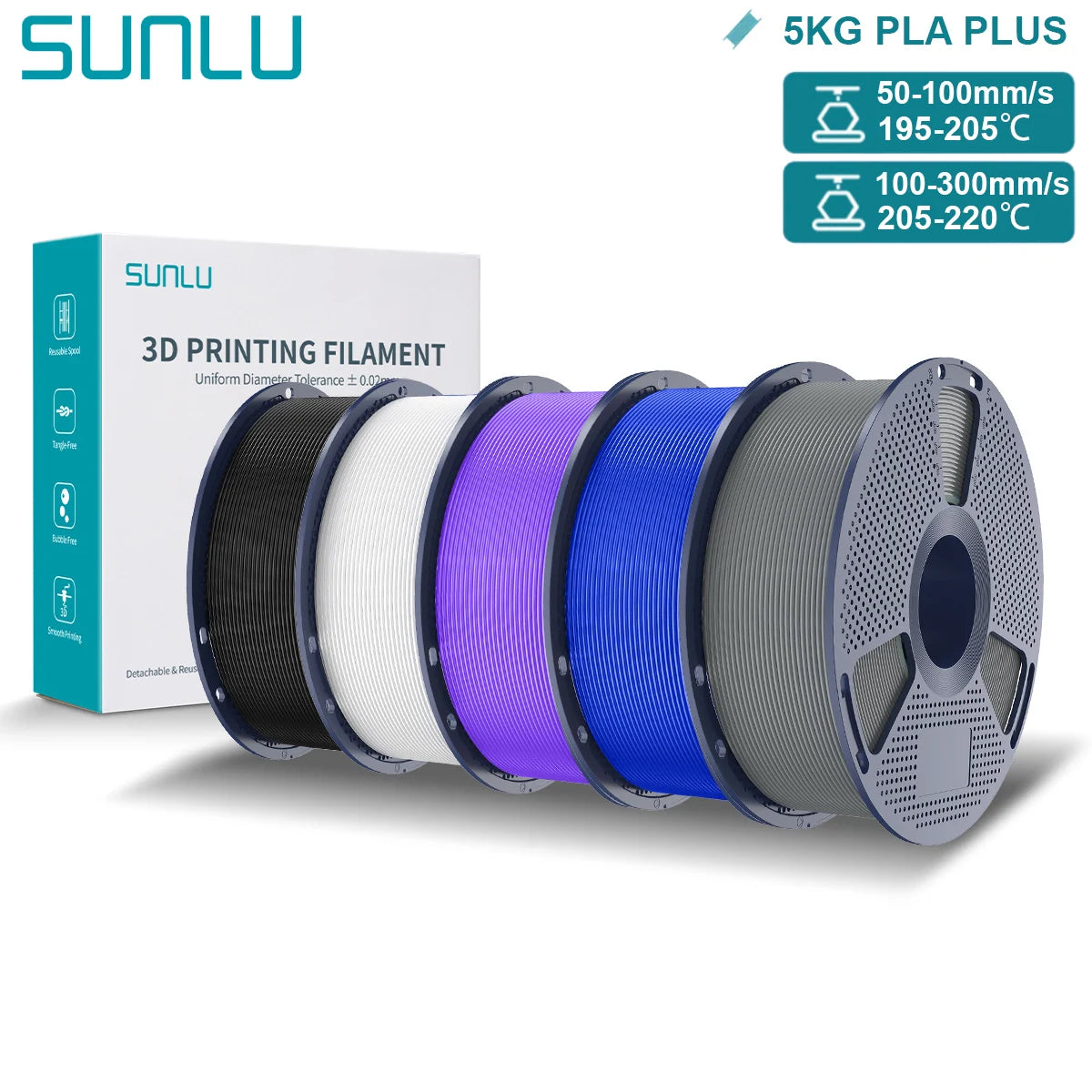 SUNLU PLA Plus 3D Filament for FDM Printing Excellence
