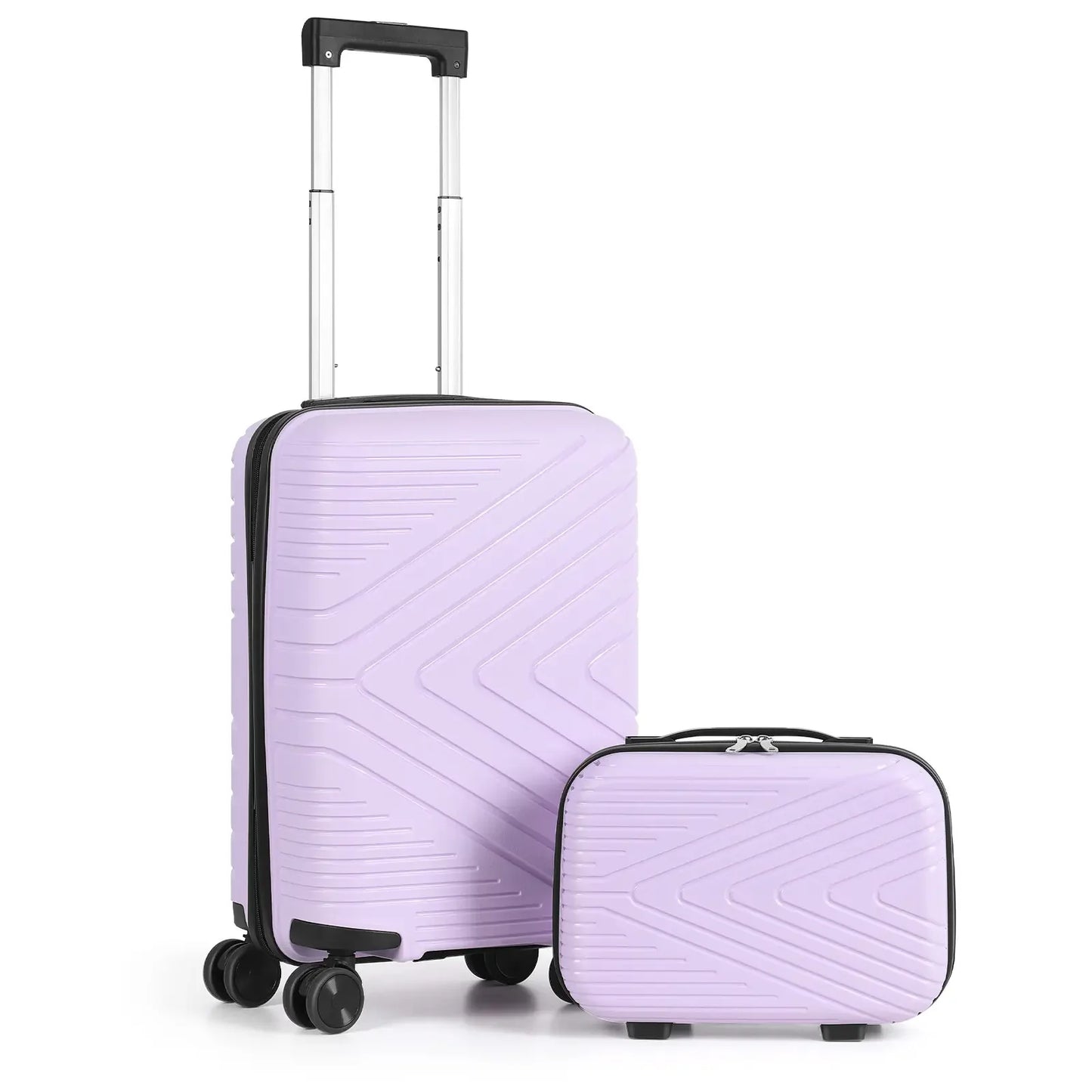 Captaintony 2 Piece Luggage Set with Locking Suitcases