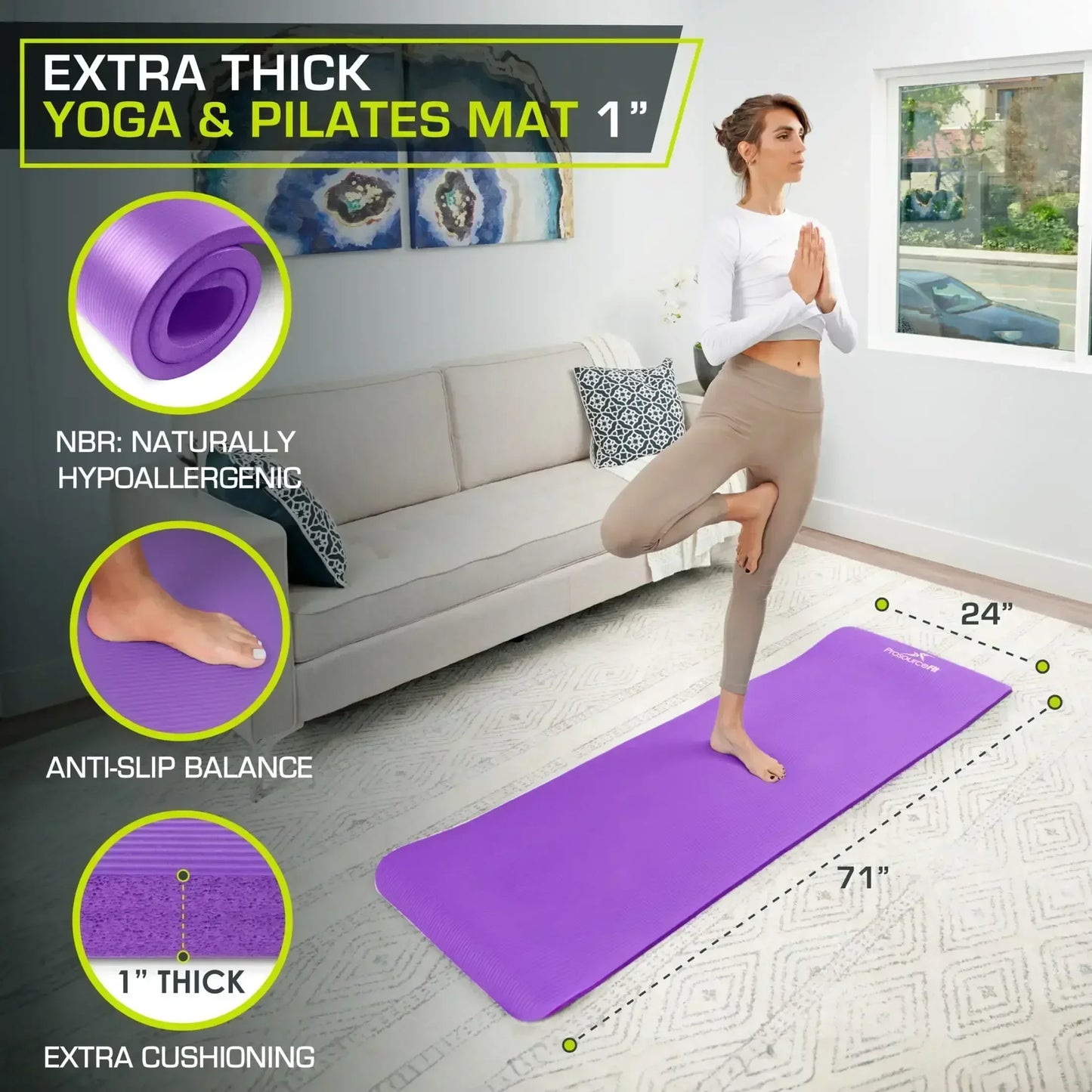 Extra Thick Yoga and Pilates Mat for Ultimate Comfort